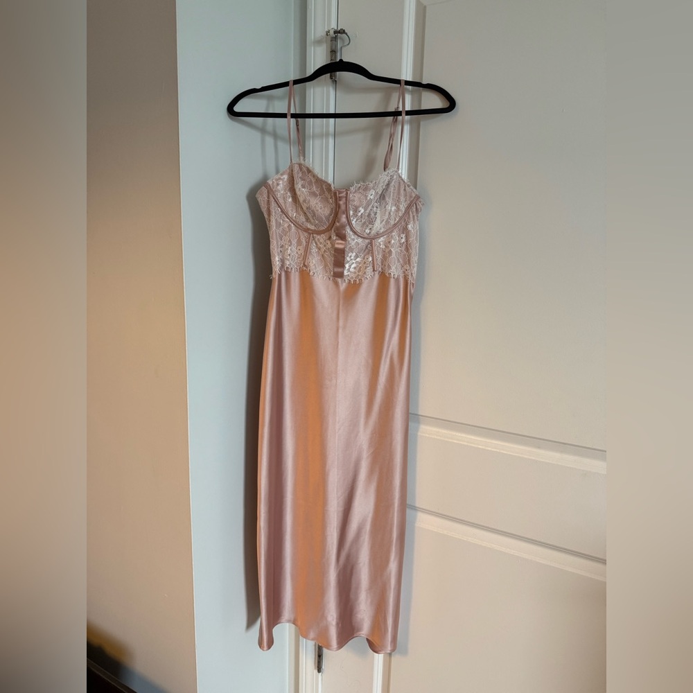 Forever 21 Pink Maxi Dress with Lace Details